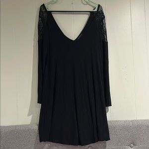 American Eagle Black Lace Sleeve Dress
